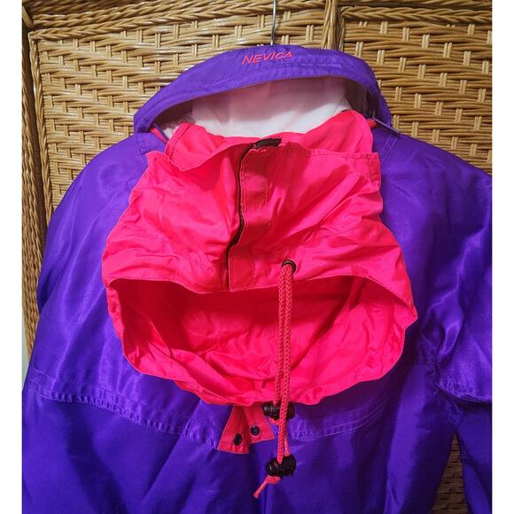 Vintage 90s NEVICA Ski Jacket Women’s Size 10 Purple & Neon Pink Retro Snow Coat - Picture 6 of 16